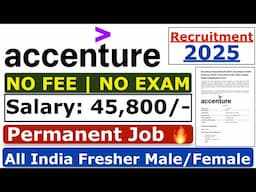 Accenture Recruitment 2025| Hiring Freshers | Accenture Mass Hiring 2025 | Accenture Vacancy Job