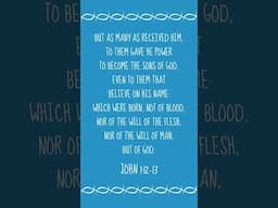 John 1:12-13 ✝️ Bible Verse of the Day