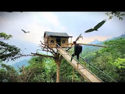 Built a Treehouse to Survive in the Wild – No Power, No Water! / King Of Satyr