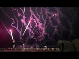 At Cold Wet & Windy Clacton On Sea Essex Easter Bank Holiday fireworks Display Event on the Pier
