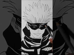 Drawing Gojo Like a BOSS! #gojodrawing #gojosatorudrawing #howtodrawgojo
