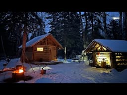 Winter ALONE in the wilderness! TINY cabin life!