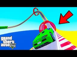 FRANKLIN TRIED CURVY SKY HIGH TRACK PARKOUR RAMP CHALLENGE IN GTA 5 | SHINCHAN and CHOP
