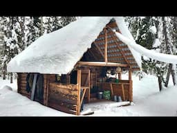 I'M Living Off Grid in a SNOWY Log Cabin DEEP in the Forest