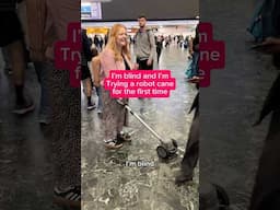 I’m blind & I’m trying a robot cane for the first time 👩‍🦯🤯 @glidance