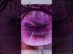 Acrylic Painting Lonely Boat | Lavender Landscape Acrylics Art #paintingtechniques #art