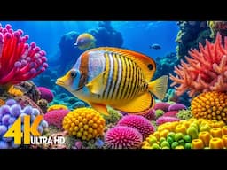 Aquarium 4K VIDEO (ULTRA HD) 🐠 Beautiful Coral Reef Fish - Relaxing Sleep Meditation Music #4