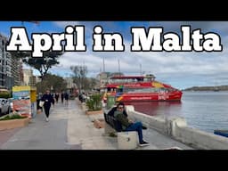 Malta in April - live walk by the sea!