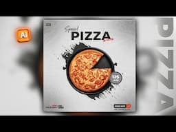 Illustrator CC Tutorial | Social Media  Pizza 🍕 Poster Design