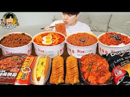 ASMR MUKBANG 편의점 핵불닭 미니!! 떡볶이 & 핫도그 & 김밥 FIRE Noodle & HOT DOG & GIMBAP EATING SOUND!