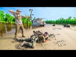 48hrs Stranded in the SWAMP Tracking WILD Game Challenge.. (HouseBoat)