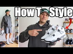 How To Style: Nike Air Jordan 4 "White Cement" Sneakers! On Feet With Outfits