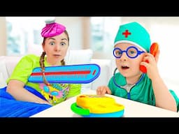 Mom is Sick, Oliver and Adam Help Mom Feel Better | Video compilation for children