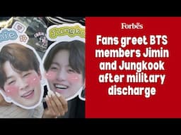 Fans greet BTS members Jimin and Jungkook after military discharge
