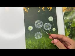 How to paint dandelions/ easy acrylic painting for beginners