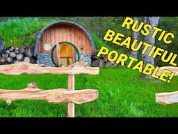 Building a rustic wood fence and making it look even more rustic,  and portable for my hobbit house.