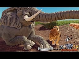 Lions Corner Elephants Over Poacher Trap! | ROBLOX Savannah Life
