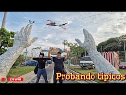 El Salvador Drone está en vivo Probando típicos salvadoreños en Parque El Principito