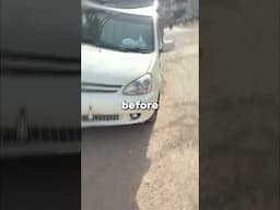 Toyota platz paint job before and after. #carrestorationproject #beforeandafter #restoration
