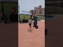 Kid Outswags Police Mascot