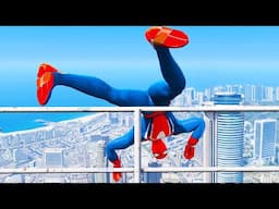 SPIDERMAN CRAZY JUMPS/FALLS #20 (GTA 5 Spider-Man Fails)