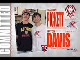 Tipton-Rosemark Academy's Waylon Pickett & Haydn Davis signs with Bryan College and Roane State Base