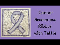 Cancer Awareness Ribbon with the pattern Tattle