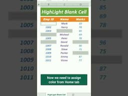 How To High Light Blank Cells In Excel  #excel #msexcel2016 #exceltips #exceltricks #countblank
