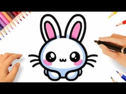 HOW TO DRAW A CUTE BUNNY SUPER EASY🐇