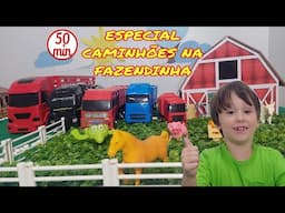 Fazendinha do Felipe Canopf - Especial caminhões de brinquedo, boi vaca cavalo - Truck Toy Farm Cow