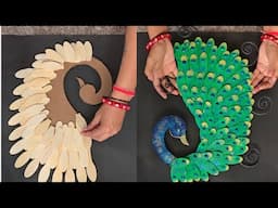 Superb Peacock Wall decor _ DIY Home Decoration craft _ Ice cream sticks using wall hanging