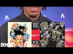 d4vd is a certified Dragon Ball stan at the Anime Awards Orange Carpet 🐉☄️