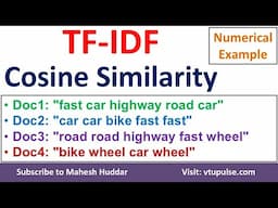 Term Frequency Inverse Document Frequency TFIDF Cosine Similarity Solved Example Vidya Mahesh Huddar