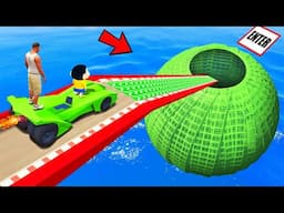SHINCHAN AND FRANKLIN TRIED THE IMPOSSIBLE GIANT SPHERE BALL PARKOUR CHALLENGE GTA 5