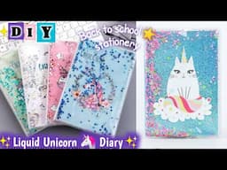DIY liquid Unicorn 🦄 diary / How to make liquid diary at home #craftersworld#diycraft#craft#unicorn