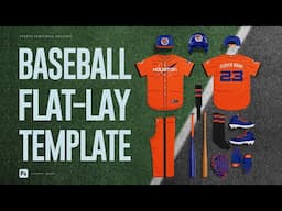 Photoshop Tutorial using Flat Lay Baseball Uniform Template