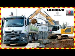 Liebherr R 926 VA  & Sattelkipper, Baugrube Quartiershaus, Schorndorf, 2025. Teil 7 #liebherrbagger