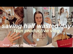 SAVING A HALF WASTED DAY VLOG 2025 🎀🧴 1PM PRODUCTIVE DAY IN MY LIFE *gym, nails, dinner & skincare*