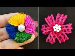 4 Easy flower making Tricks using poly bag,pencil,scale,fruit net  - Embroidery flower making