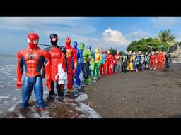 SPIDER-MAN RED VS TEAM HULK VS TEAM CAPTAIN AMERICA, THE AMAZING SPIDERMAN, TEAM JUSTICE LEAGUE 02.