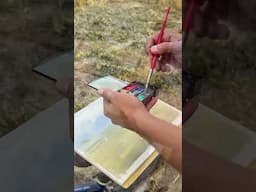 Outdoor Watercolor Painting on my Cycle #shorts #pleinairpainting #watercolorpainting