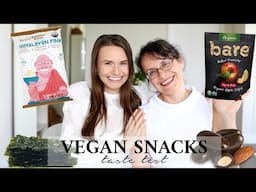 VEGAN SNACKS TASTE TEST | ft. MY MOM!