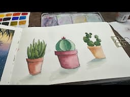 Replay Watercolor Journal Day 27 (Succulents)