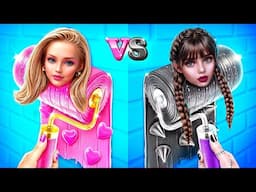 We build a Tiny House for a Wednesday Addams & Barbie! Secret Room at Home!