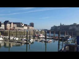Dieppe Port or Port of Dieppe.  Great port with Wonderful Building background - Dieppe France - ECTV