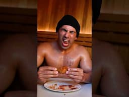 Eating Spicy Wings in a Sauna! 🌶️ #shortsfeed #funny #explore