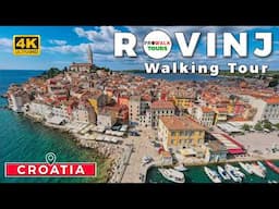 Croatia Walking Tour 🇭🇷 | Full Rovinj City Walk with Drone Intro & Historic Sites [4K 60pfs|