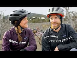 Answering your questions while riding our bikes to a bakery