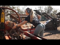The FireWood Queen & The Best Wood Splitter In The World! - Brute Force 14-24 Firewood Processor
