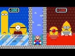 Hot and Cold Challenge: Mario Team vs Minions Locked Team MEGA MINIONS | ADN MARIO GAME